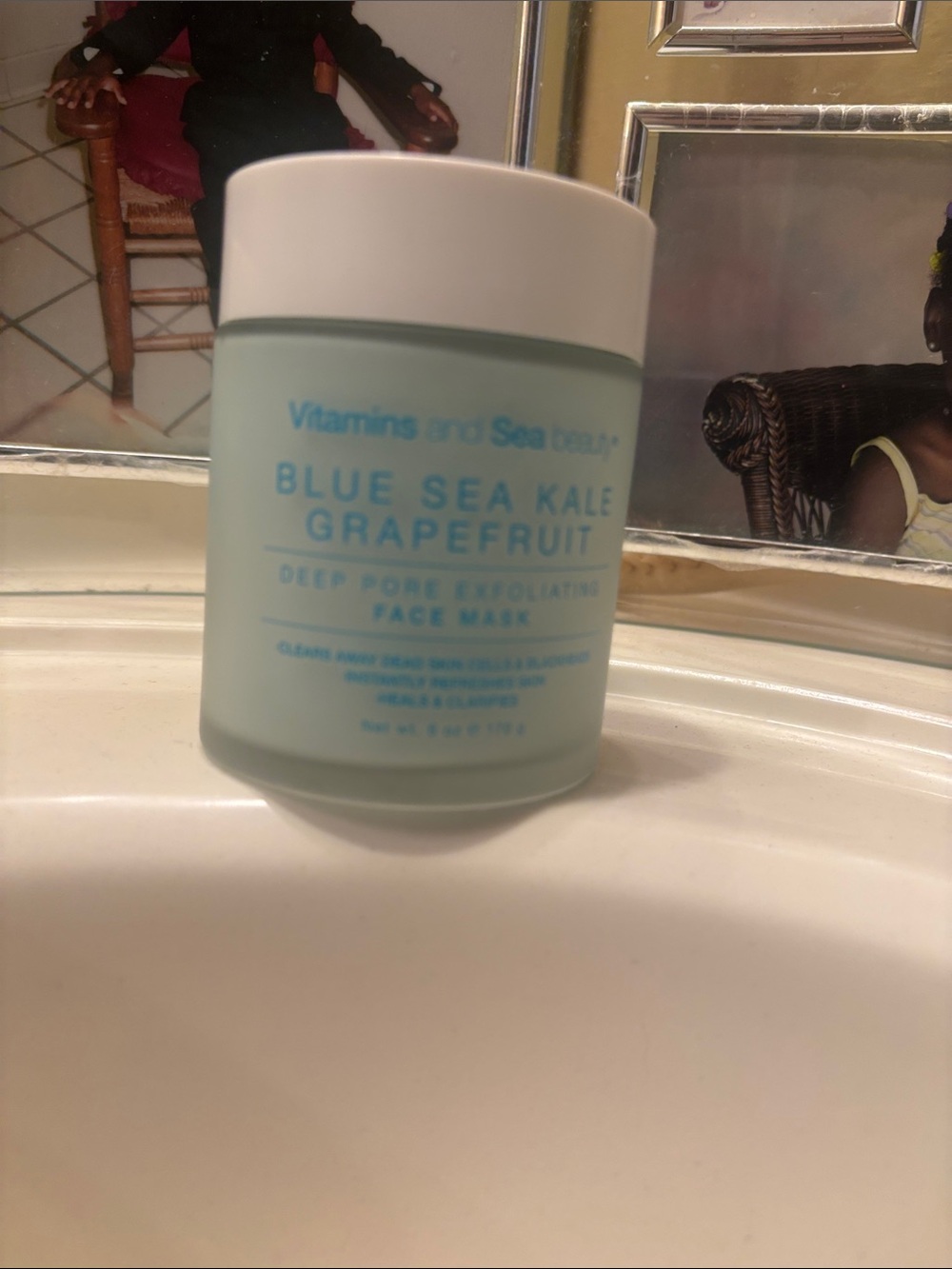 Blue Sea Kale Grapefruit Face Mask - Light Aqua Jar